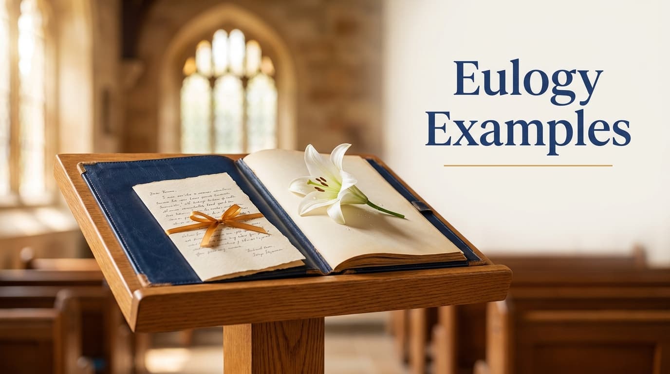 Eulogy examples guide cover image — heartfelt speeches to honor a loved one