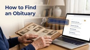 How to find an obituary for a specific person — search guide cover