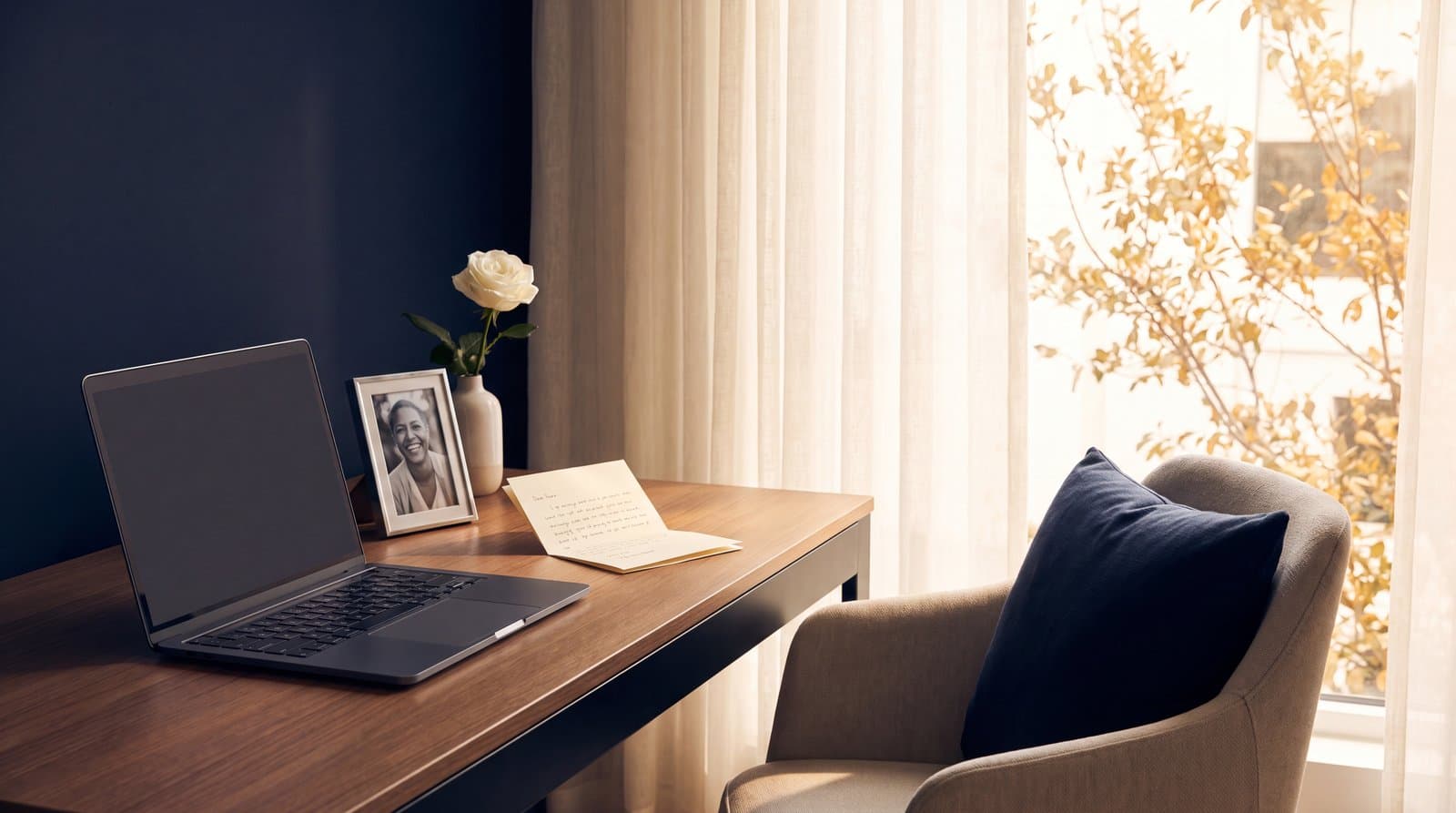 Bereavement leave guide: a calm, supportive illustration representing time off work to grieve the death of a loved one
